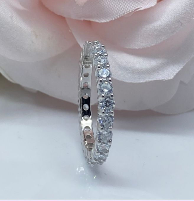 (ACP-53) .925 Silver Engagement Ring With Zirconia Churumbela Style.