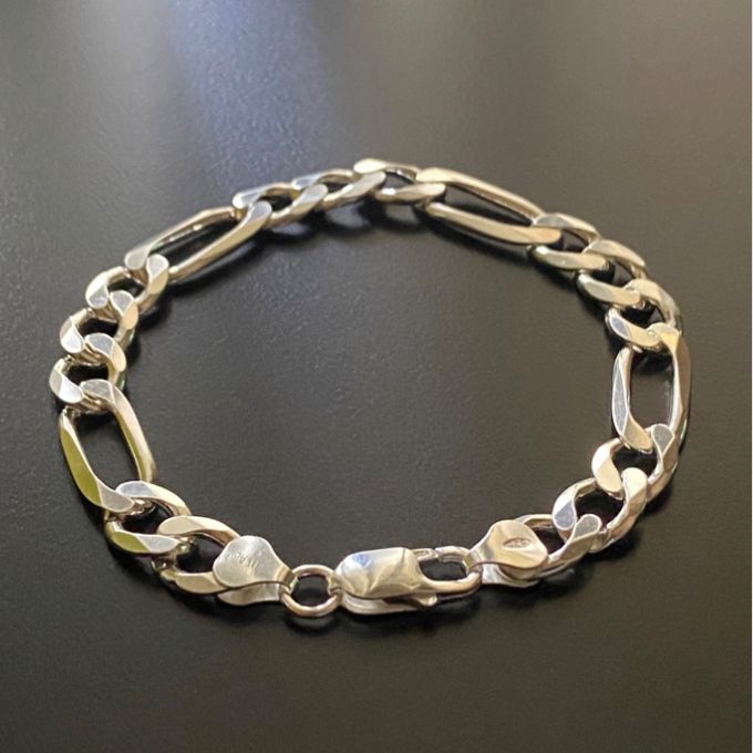 (CEP-10) .925 Silver Figaro Style Bracelet