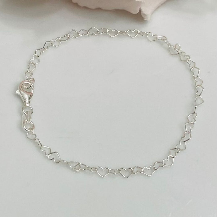 (CEP-12) .925 Silver Bracelet With Hearts