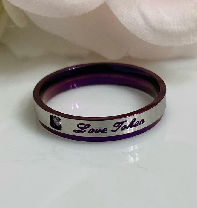 (UA-07) Violet stainless steel ring
