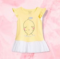 (RNN-37) Vestido para bebé de 6 - 9 meses con estampado de un limon