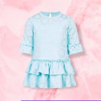 (RNN-26) Girl's dress for 1 year, water blue color