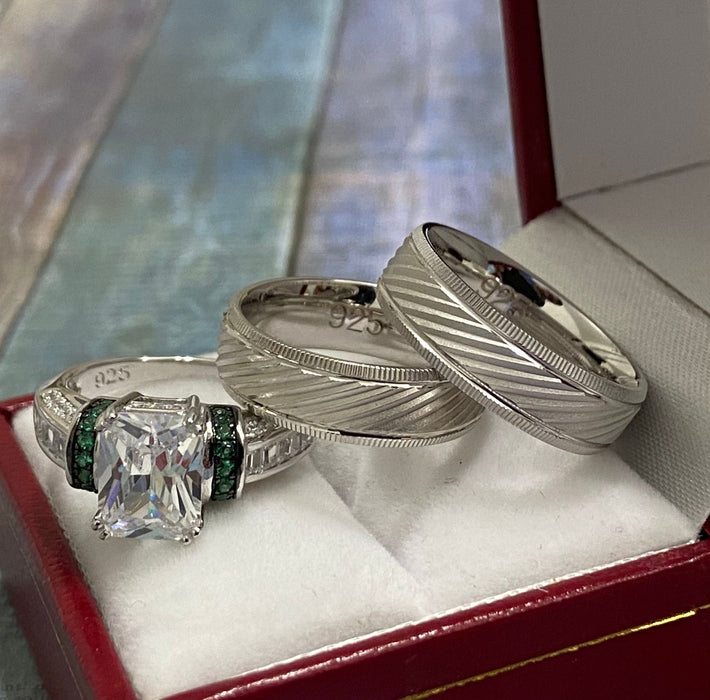 T-18 Trio of .925 Silver rings