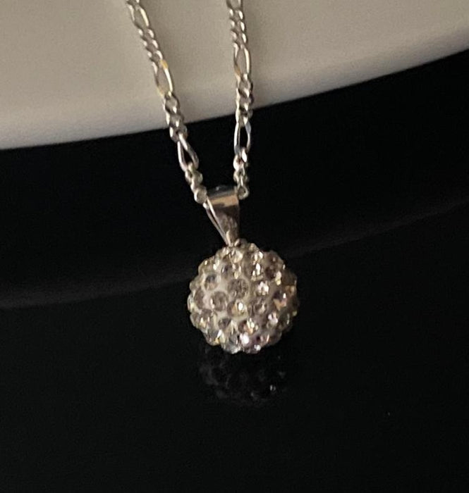 (CCP-70) .925 Silver Chain with Ball-Shaped Pendant.
